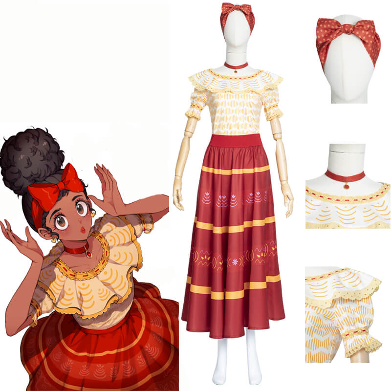 Dolores Encanto Costumes Adults Dolores Madrigal Dress Halloween Cosplay Outfits