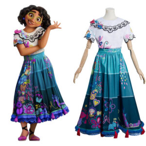 Encanto Cosplay Dress Mirabel Madrigal Costume Princess Magical Outfit