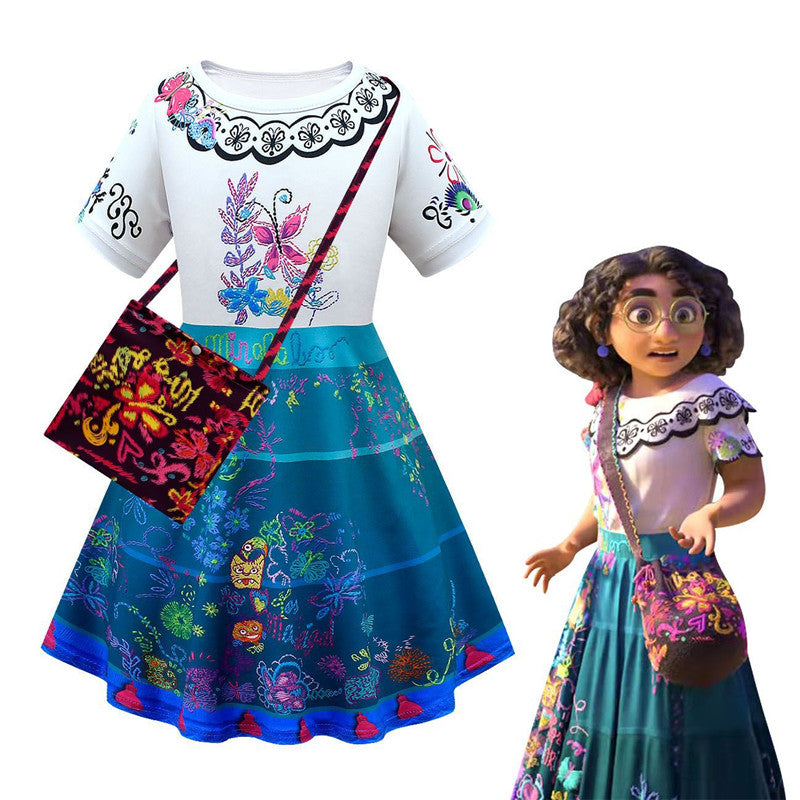 Encanto Dress Mirabel Costumes for Kids Girls Cosplay Halloween Outfit