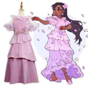 Kids Encanto Isabela Madrigal Dress Girls Isabela Cosplay Costumes