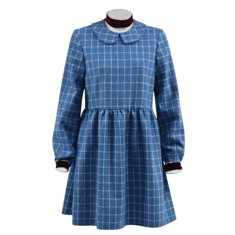 Girls Halloween Costume Esther Orphan Blue Plaid Dress Adults Women Cosplay - Image 3