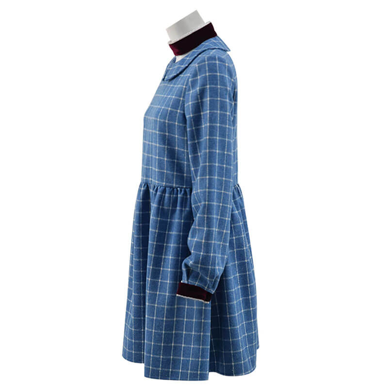Girls Halloween Costume Esther Orphan Blue Plaid Dress Adults Women Cosplay - Image 4