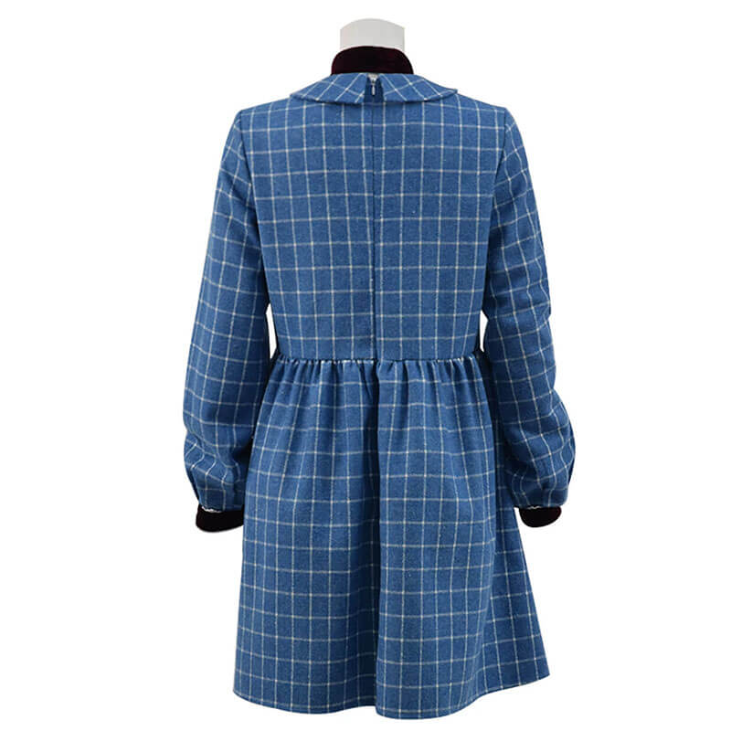 Girls Halloween Costume Esther Orphan Blue Plaid Dress Adults Women Cosplay - Image 5