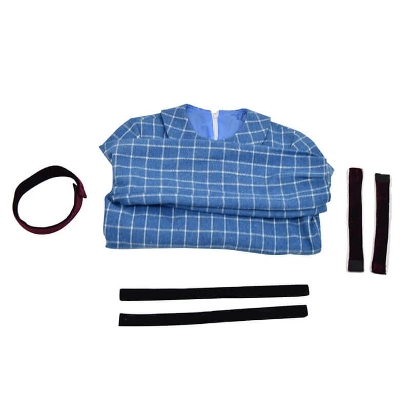 Girls Halloween Costume Esther Orphan Blue Plaid Dress Adults Women Cosplay - Image 6