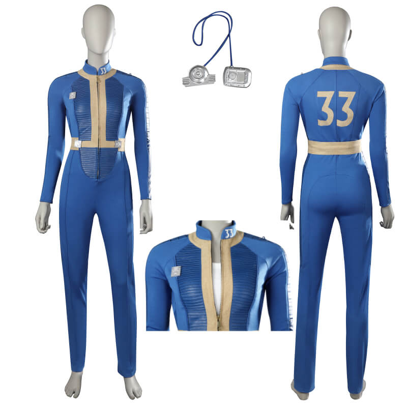 Fallout Lucy Cosplay Vault 33 Jumpsuit Female Fallout Blue Uniform Halloween Party Suit - Image 8