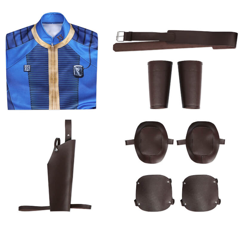 Fallout Lucy Cosplay Vault Suit Female 33 Fallout Vault Costumes Vault Dweller Jumpsuit with Accessories(Simply Version)) - Image 2