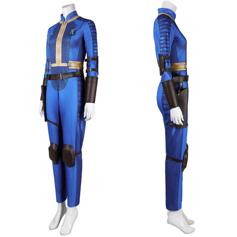 Fallout Lucy Cosplay Vault Suit Female 33 Fallout Vault Costumes Vault Dweller Jumpsuit with Accessories(Simply Version)) - Image 3