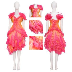 Glinda Wicked Witch Colourful Suit Halloween Cosplay Costume Outfit
