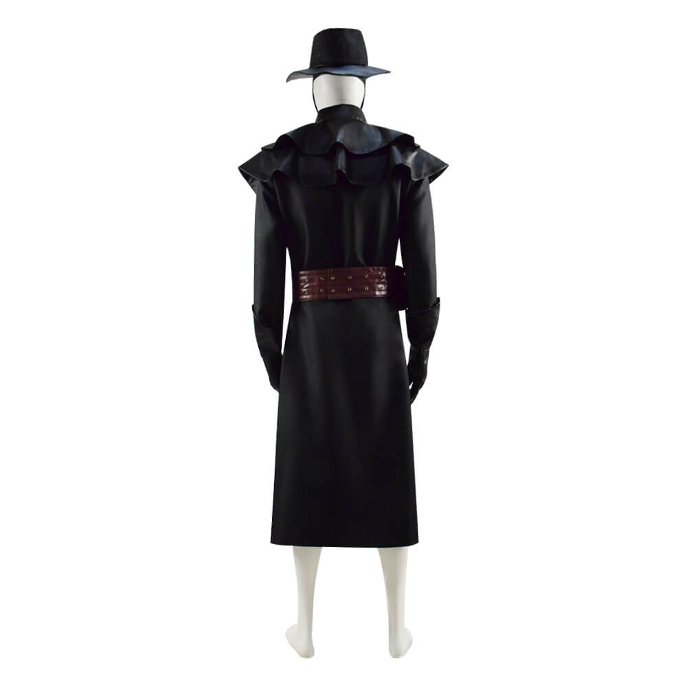 Halloween Plague Doctor Costume Outfit Cosplay Beak Mask Hat - Image 14
