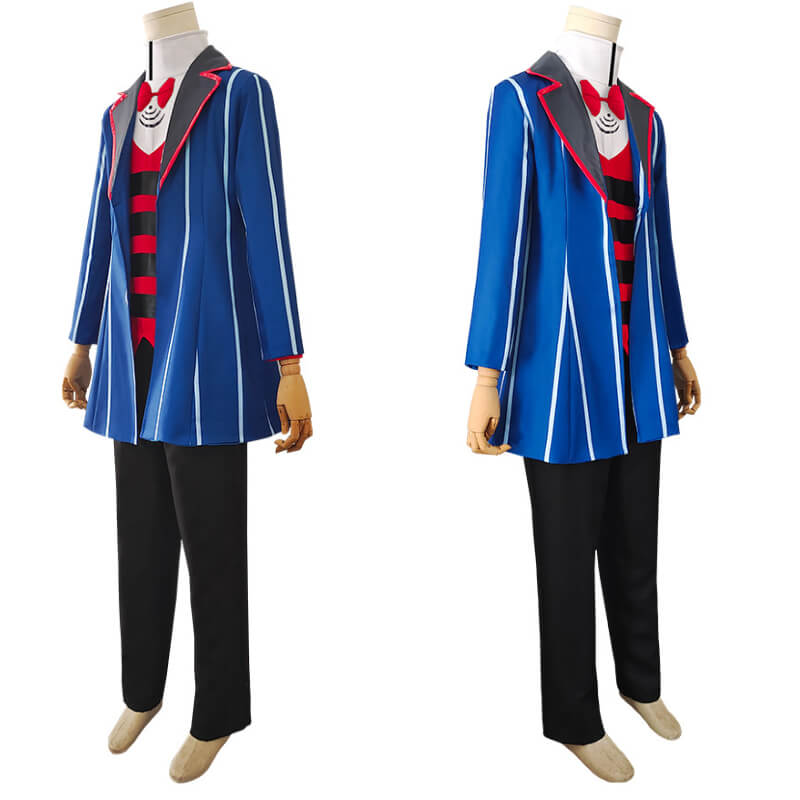 Hazbin Hotel Vox Blue Suit Cosplay Uniform Anime Halloween Vox Costume Online - Image 3
