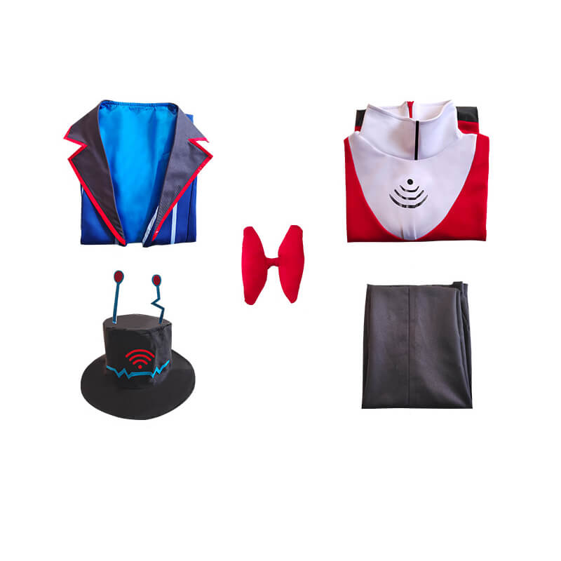 Hazbin Hotel Vox Blue Suit Cosplay Uniform Anime Halloween Vox Costume Online - Image 2