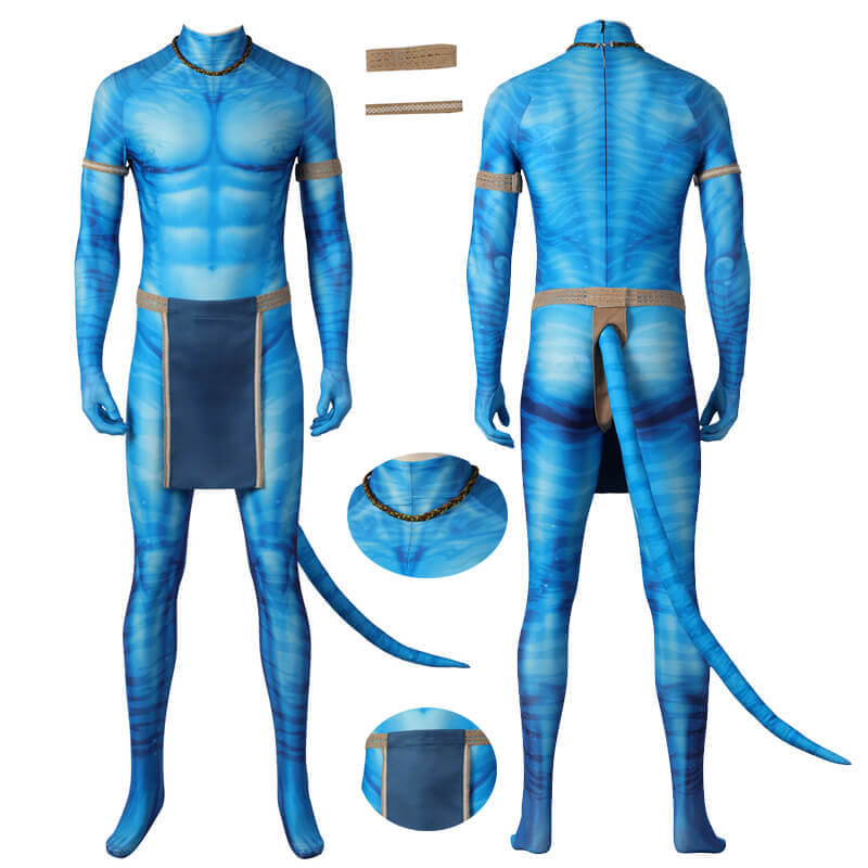 Avatar 2 The Way of Water Jake Sully Costumes 40D Polyester Cosplay Suit