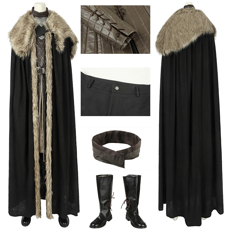 Jon Snow Premium Suit Game of Thrones Season 8 Cosplay Costume Halloween Outfits