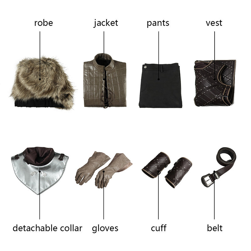Jon Snow Premium Suit Game of Thrones Season 8 Cosplay Costume Halloween Outfits - Image 17