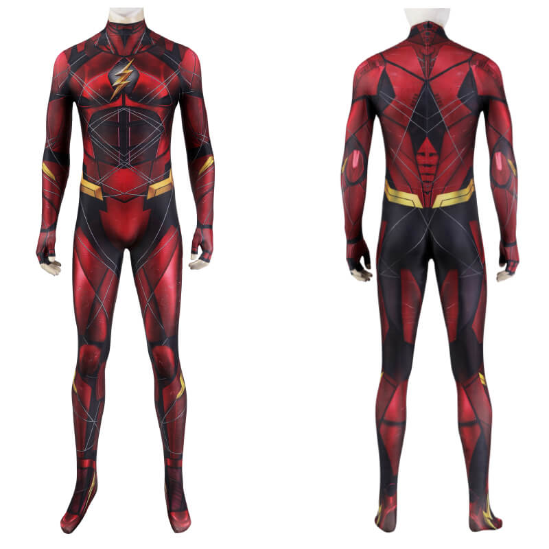 Justice League Barry Allen The Flash Bodysuit with Mask Barry Allen Flash Costume - Image 4