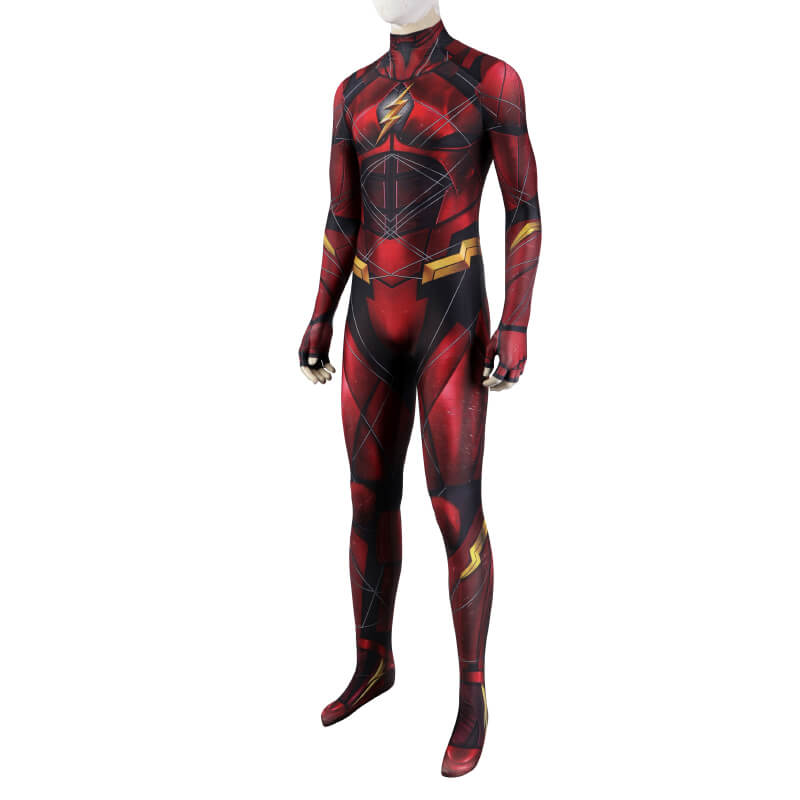 Justice League Barry Allen The Flash Bodysuit with Mask Barry Allen Flash Costume - Image 5