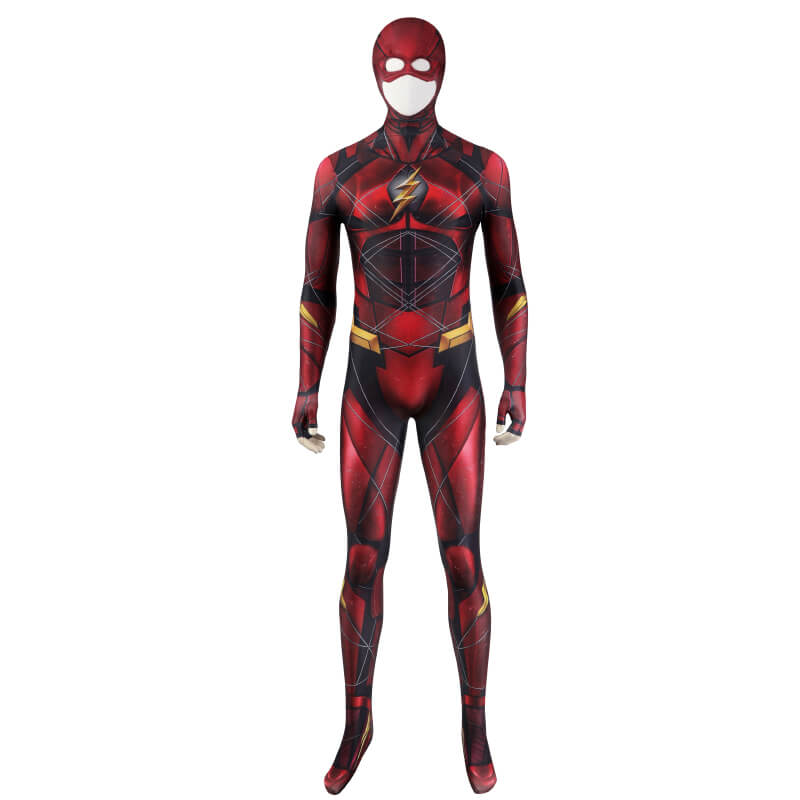 Justice League Barry Allen The Flash Bodysuit with Mask Barry Allen Flash Costume - Image 2