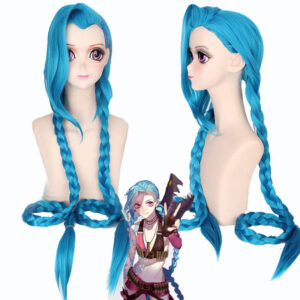 League of Legends LOL Jinx Wig Cosplay Game Arcane Linx Long Blue Wig