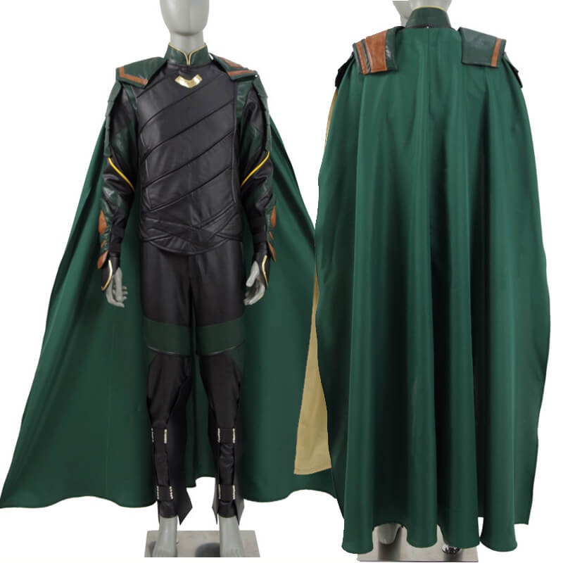 Thor 3 Ragnarok Loki Outfit Halloween Cosplay Costumes Cloak Adults - Image 2
