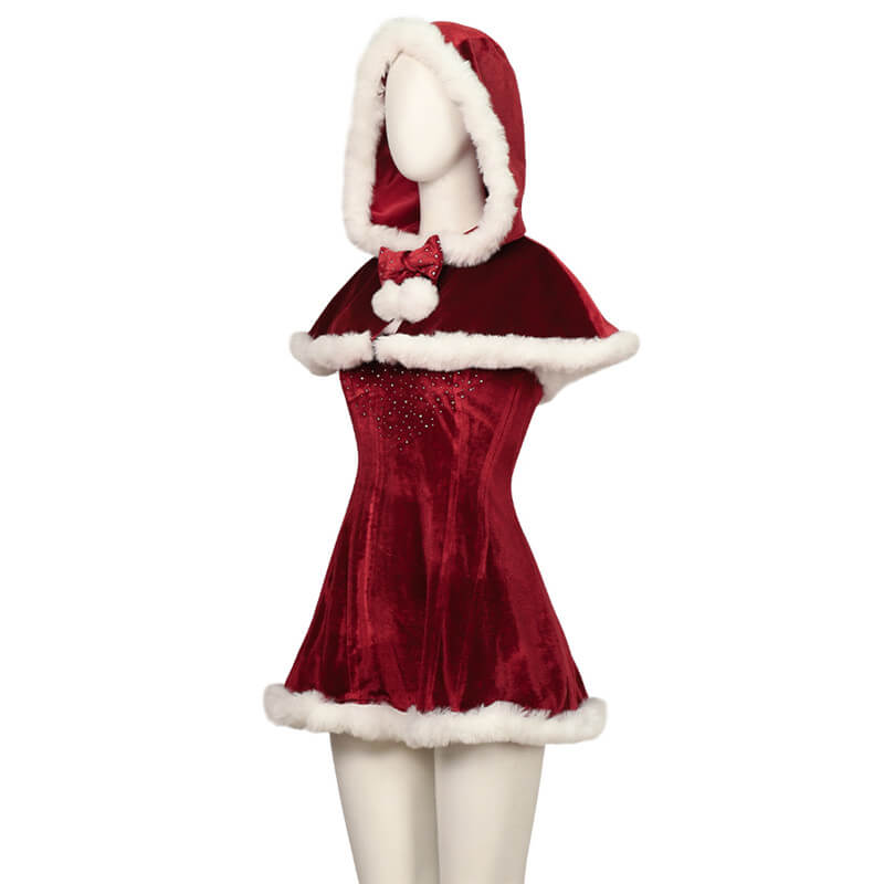 2023 Love Actually Christmas Costume Dress with Cape Adults - Image 8