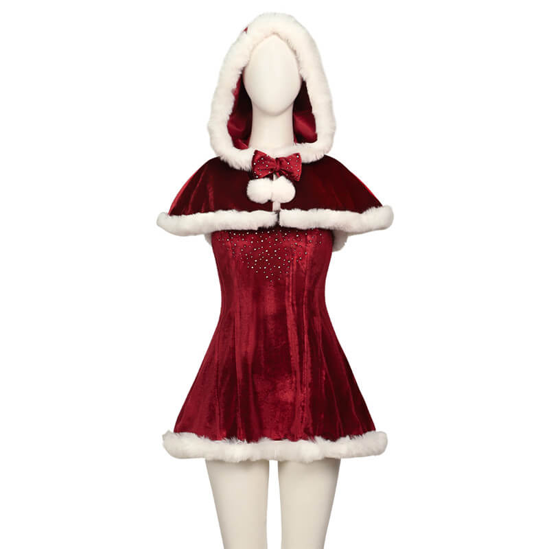2023 Love Actually Christmas Costume Dress with Cape Adults - Image 7