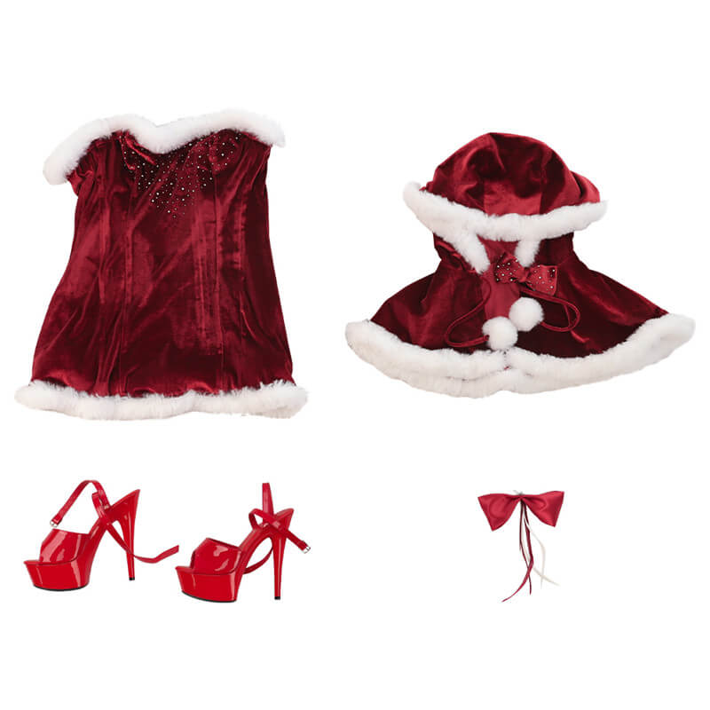 2023 Love Actually Christmas Costume Dress with Cape Adults - Image 3
