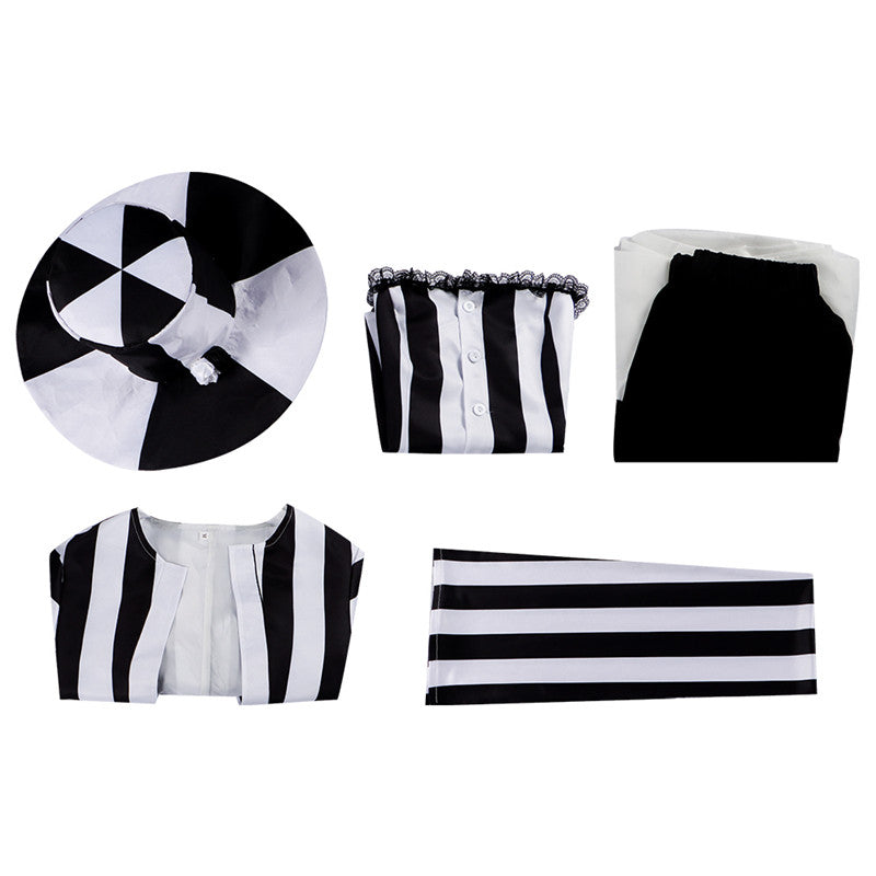 Lydia Deetz Dress Beetlejuice Lydia Black White Stripe Cosplay Costume Halloween Carnival Suit - Image 10