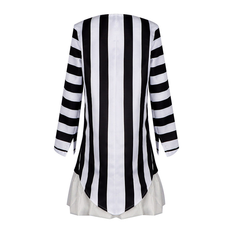 Lydia Deetz Dress Beetlejuice Lydia Black White Stripe Cosplay Costume Halloween Carnival Suit - Image 9