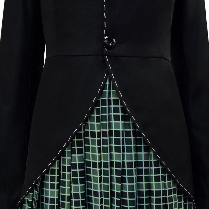 BeetleJuice The Maitlands Lydia Deetz Cosplay Costume Green Black Halloween Party Suit - Image 7