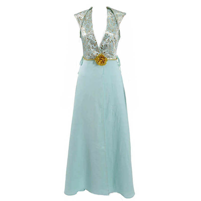 Game of Thrones Queen Margaery Tyrell Cosplay Blue Dress Costume - Image 5