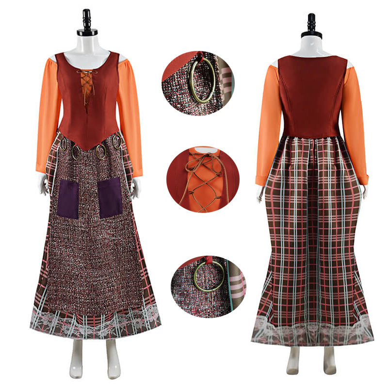 Mary Sanderson Costumes Hocus Pocus 2 Halloween Cosplay Costumes