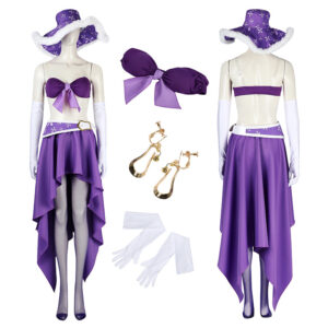 Nico Robin Cosplay Costume One Piece 15th Anniversary Suit Miss Allsunday Purple Bikini