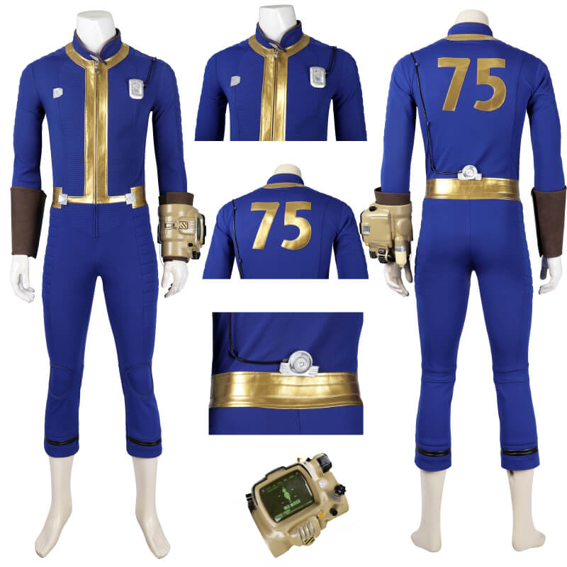 Fallout Vault Suit Fallout 4 Vault Jumpsuit No.75 Vault Dweller Costume Halloween Outfit - Image 2