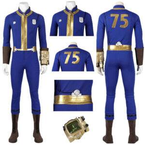 Fallout Vault Suit Fallout 4 Vault Jumpsuit No.75 Vault Dweller Costume Halloween Outfit