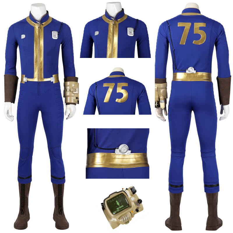 Fallout Vault Suit Fallout 4 Vault Jumpsuit No.75 Vault Dweller Costume Halloween Outfit
