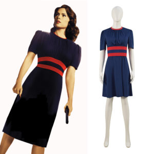 Peggy Carter Blue Dress What If Classic Peggy Dress Cosplay Costumes