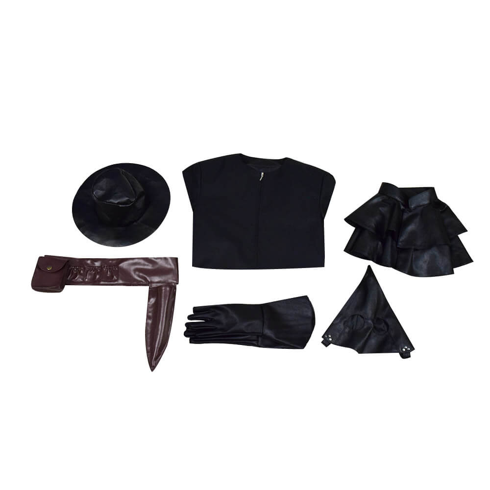 Halloween Plague Doctor Costume Outfit Cosplay Beak Mask Hat - Image 5