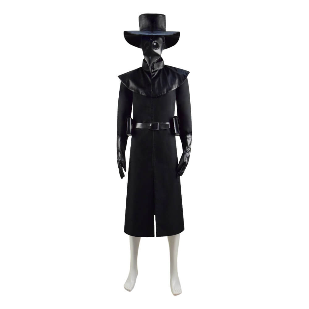 Halloween Plague Doctor Costume Hat Steampunk Bird Mask Cosplay Outfit - Image 2