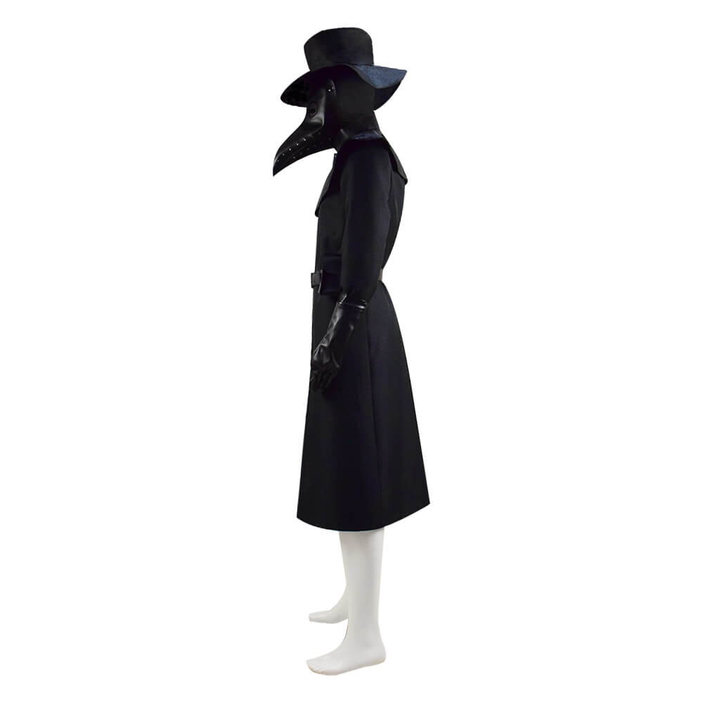 Halloween Plague Doctor Costume Hat Steampunk Bird Mask Cosplay Outfit - Image 3