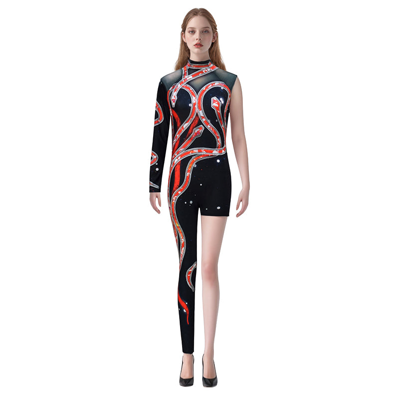 DIY Reputation Eras Tour Adults Black Red Snake Cosplay Costume - Image 3
