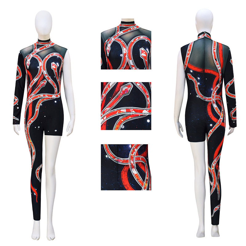 DIY Reputation Eras Tour Adults Black Red Snake Cosplay Costume