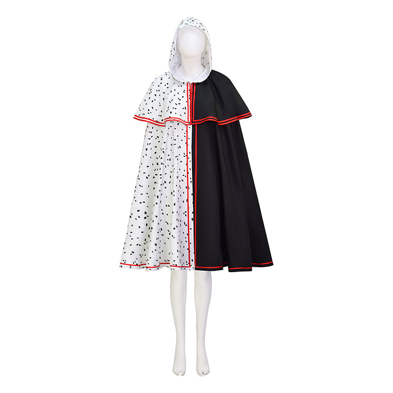 Spot Cloak Black White Clashing Cosplay Costume Halloween Party Outfits - Image 2