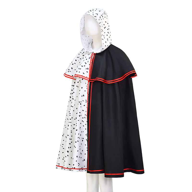 Spot Cloak Black White Clashing Cosplay Costume Halloween Party Outfits - Image 4