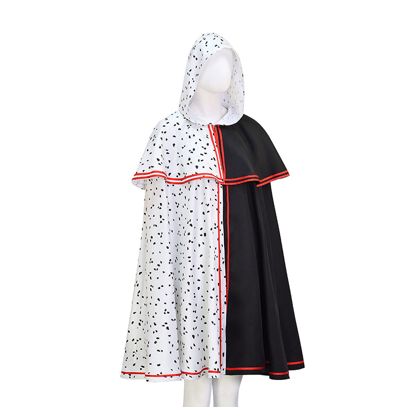 Spot Cloak Black White Clashing Cosplay Costume Halloween Party Outfits - Image 5