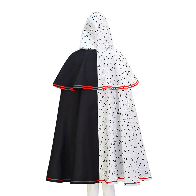 Spot Cloak Black White Clashing Cosplay Costume Halloween Party Outfits - Image 6