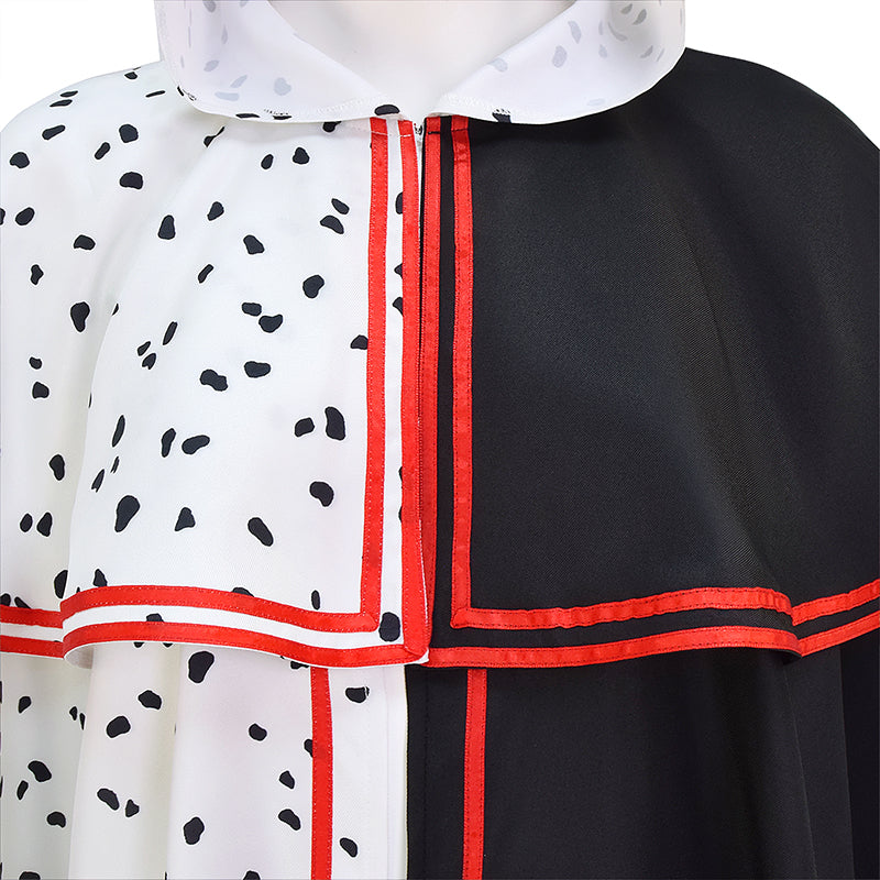 Spot Cloak Black White Clashing Cosplay Costume Halloween Party Outfits - Image 8