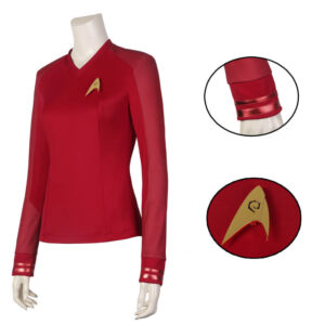 Star Trek Strange New Worlds Red Uniform Shirt Cosplay Costume