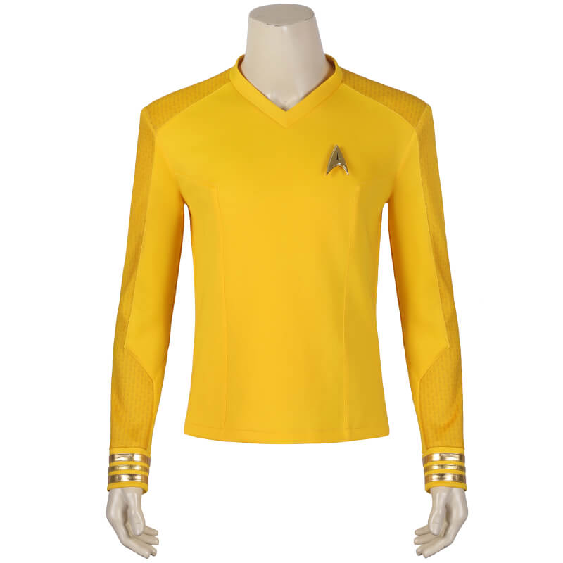 Star Trek Strange New Worlds Yellow Uniform Shirt Captain Christopher Pike Cosplay Costume - Image 2