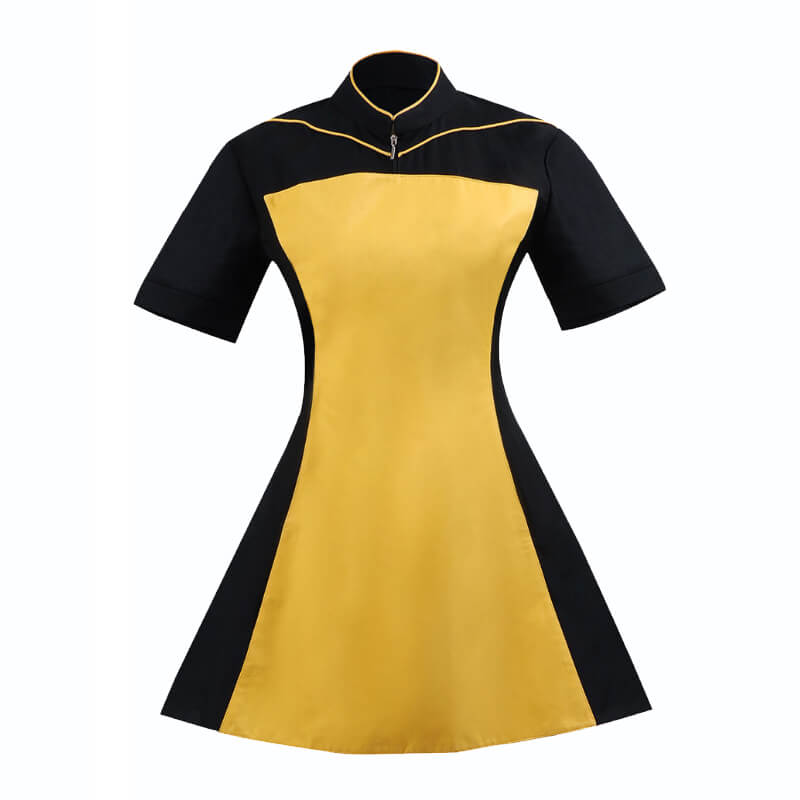 Star Trek TNG Yellow Uniform Dress Skant Uniform Cosplay Costume - Image 2