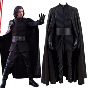 Star Wars Kylo Ren Cosplay Costume Halloween PU Outfits with Cloak for Men